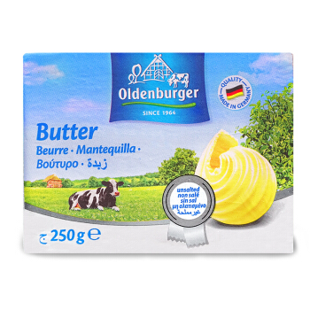 歐德堡 oldenburger 歐德堡 黃油250g 動物黃油 德國原裝進口烘焙原料