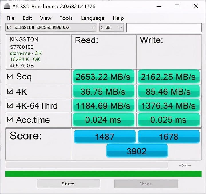 惊人的性能和热量控制 金士顿kc2500 Ssd 很赞