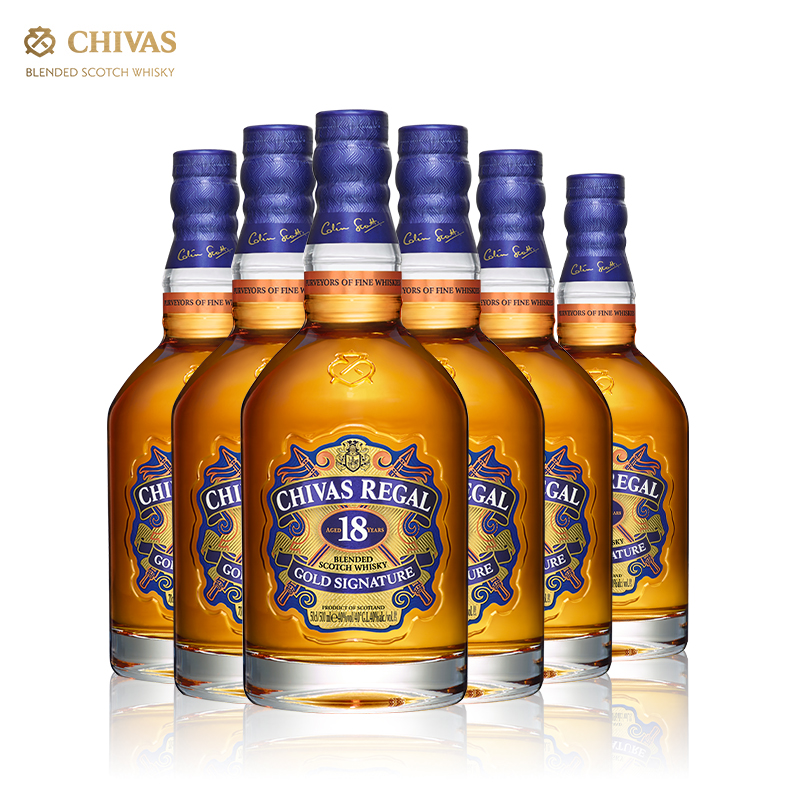 chivas芝华士威士忌18年500ml*6瓶 英国苏格兰原装进口 洋酒 特调