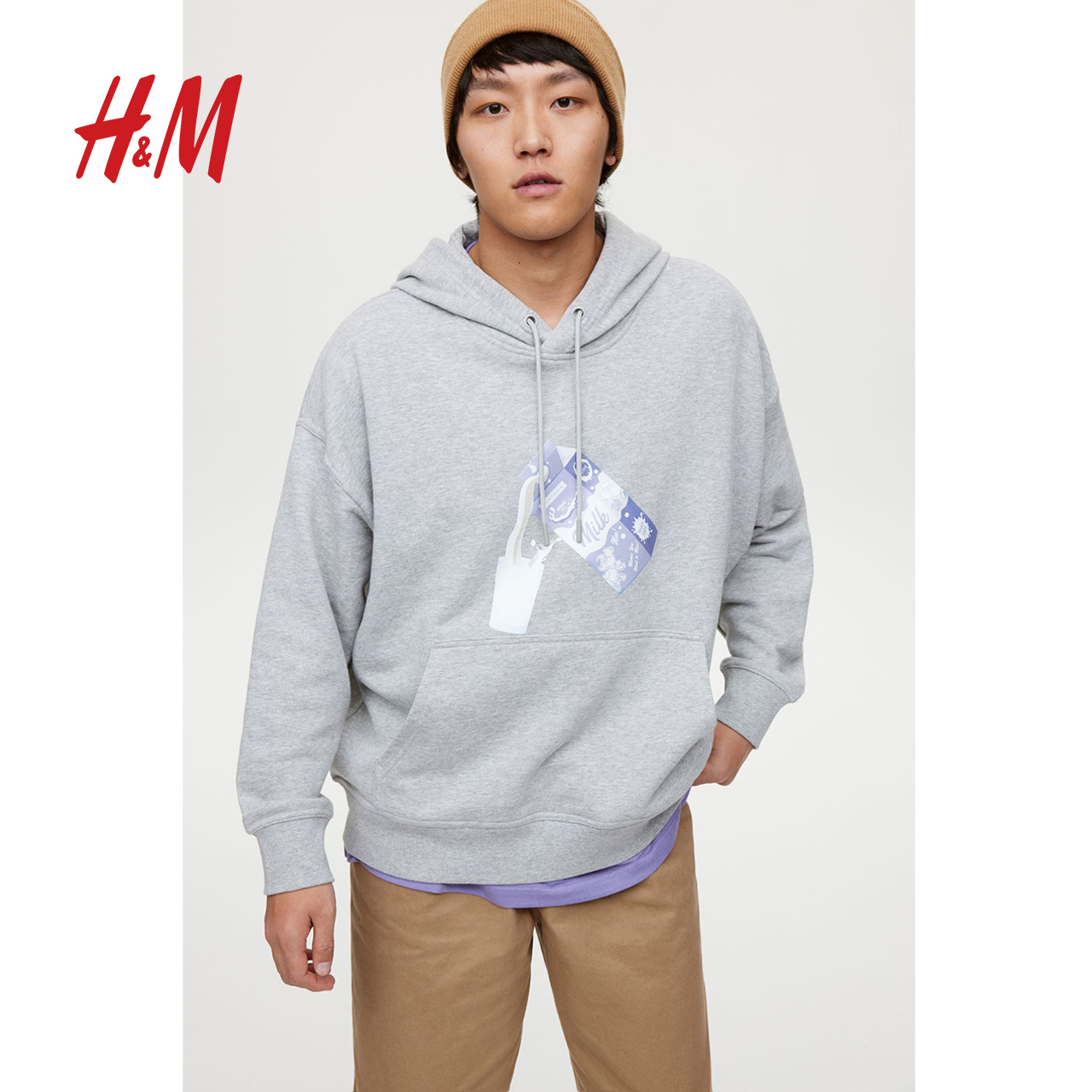 hmdivided男装卫衣加绒嘻哈连帽衫 0891996 *2件