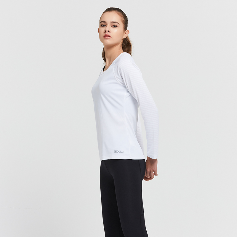 2xu女士运动长袖t恤跑步健身速干透气轻薄修身长袖t恤wr5092a2件