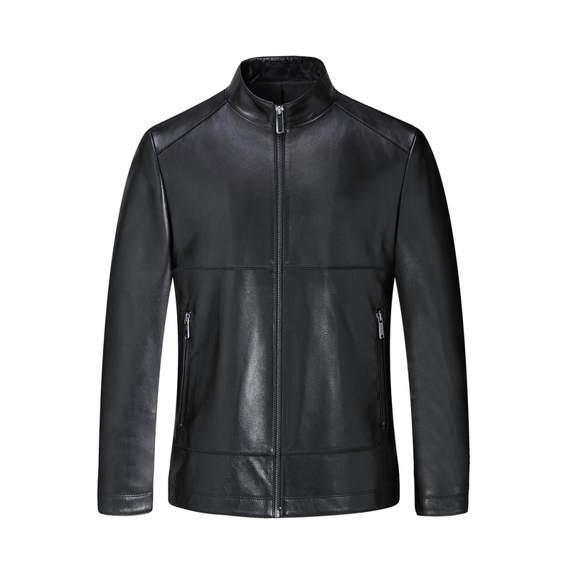 a七匹狼皮衣男士2020秋冬新款商务休闲绵羊皮真皮翻领夹克外套