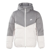  【德罗赞同款】Nike STORM FIT运动防风棉羽加厚款波纹防寒保暖短款拼接拉链加绒连帽拒水鸭绒羽绒服 男女同款 DV1132