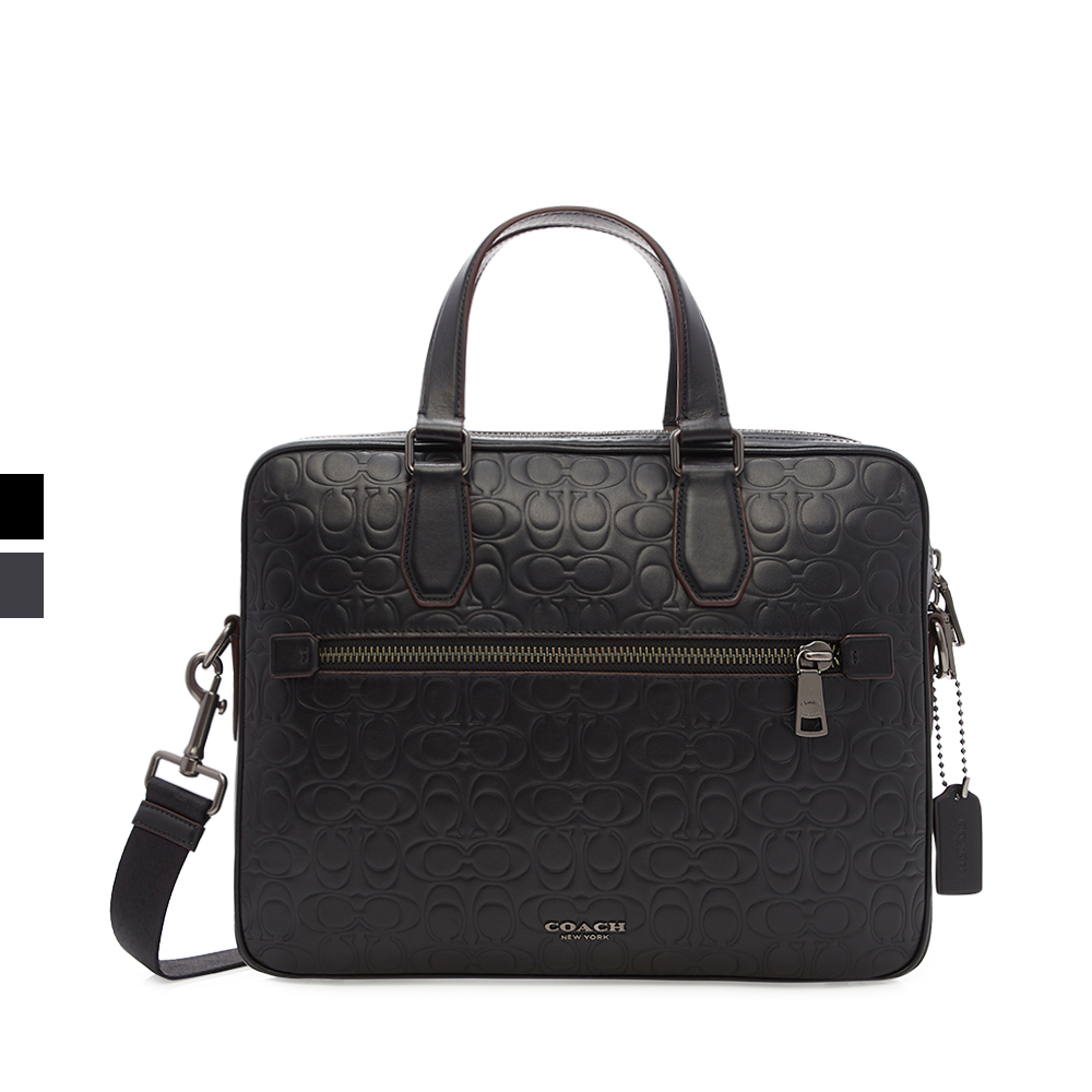 coach/蔻驰经典款多色牛皮logo纹商务男包手提包公文包单肩包