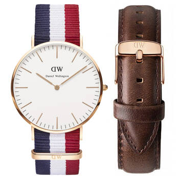 丹尼尔惠灵顿(daniel wellington)dw手表0103dw金边尼龙带男表 皮质