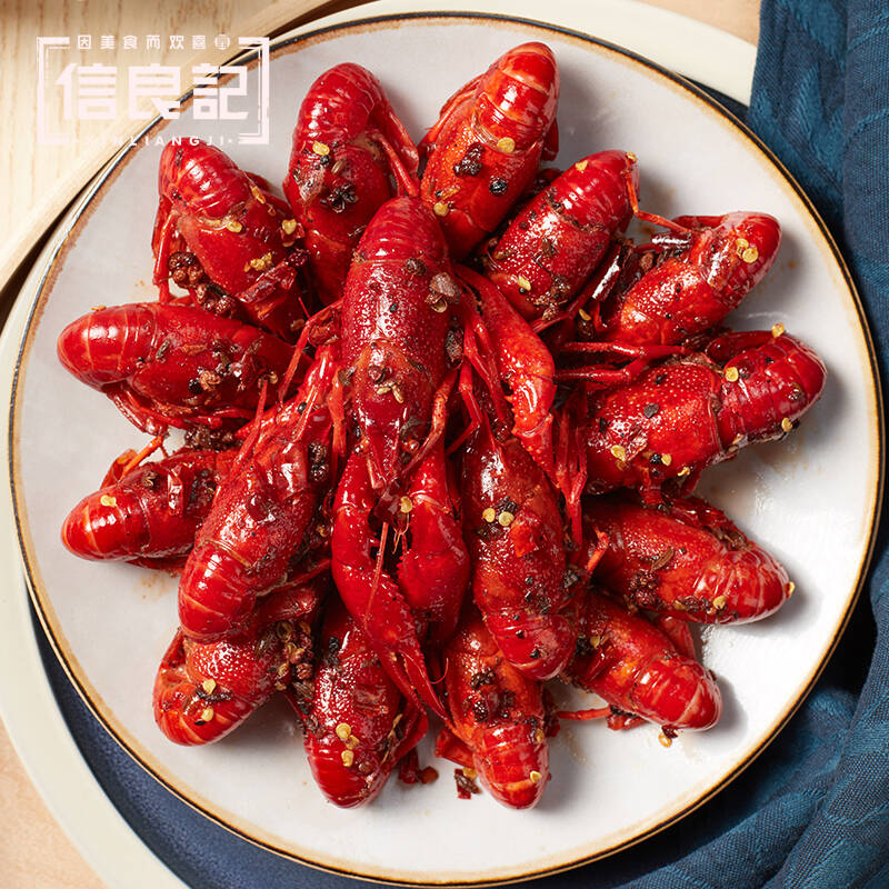 信良记麻辣小龙虾1800g35钱净虾量1350g每盒2832只生鲜冷冻预制方便菜