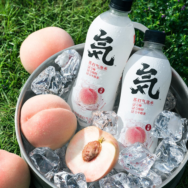 元気森林 元气森林无糖气泡水苏打水元气水汽水饮料 白桃味 480ml*12